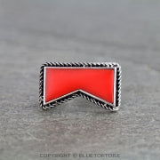 Western Red Geometric Cuff Ring