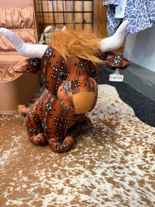 Sitting Long Horn Farm Pals