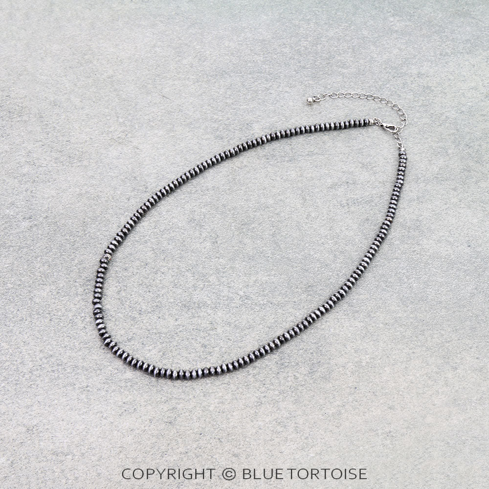 4mm 18" Saucer Navajo Style Necklace