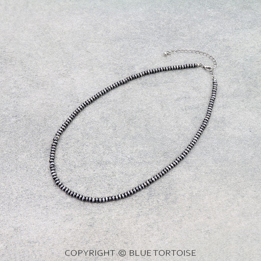 4mm 18" Saucer Navajo Style Necklace