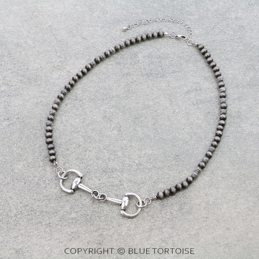 Western Horse Groove Necklace