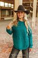 Jade Knitted Round Hem Sweater Buffalo Button Detail