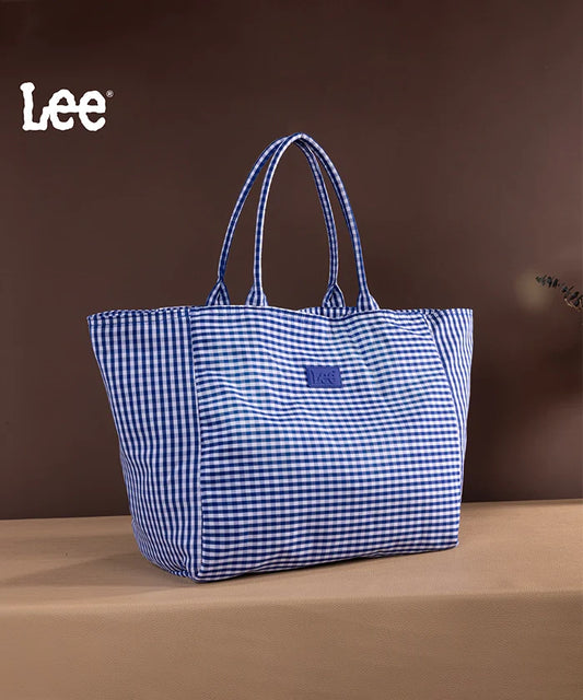 Lee Plaid Cotton Large Tote