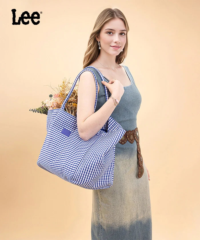 Lee Plaid Cotton Large Tote