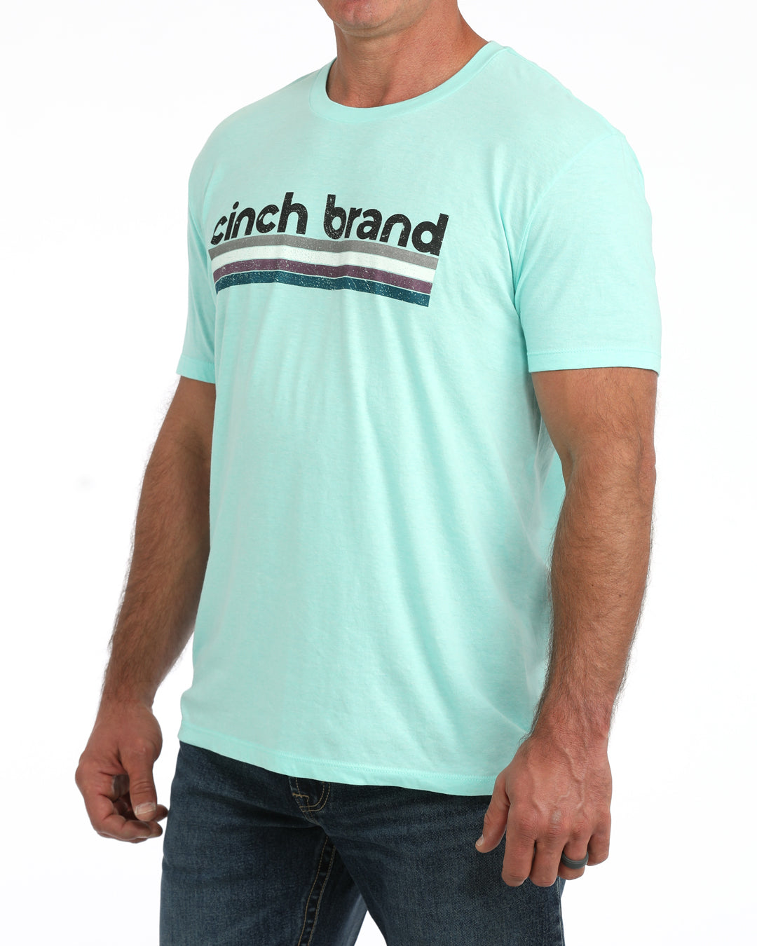 Mens Turquoise Cinch Short Sleeve Tee
