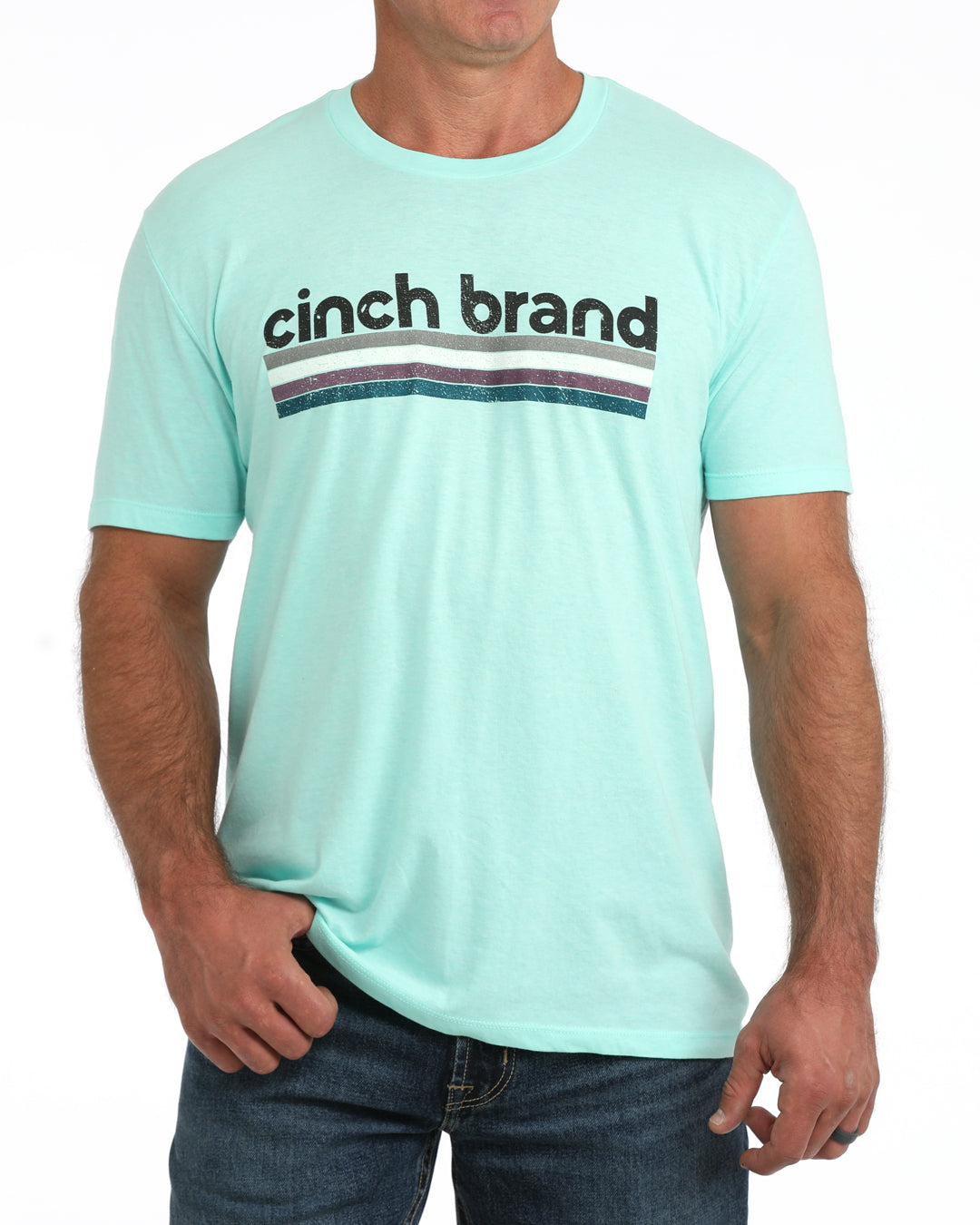 Mens Turquoise Cinch Short Sleeve Tee