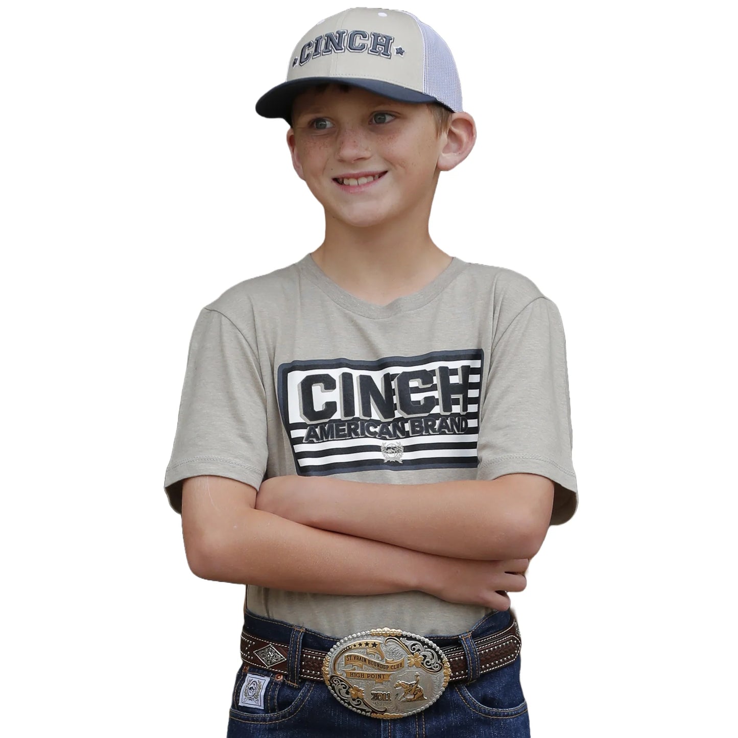 Cinch Youth Boy's American Brand Khaki T-Shirt