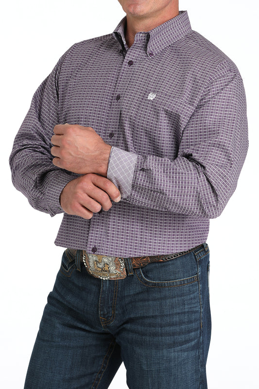 Cinch Men's Purple Print Long Sleeve