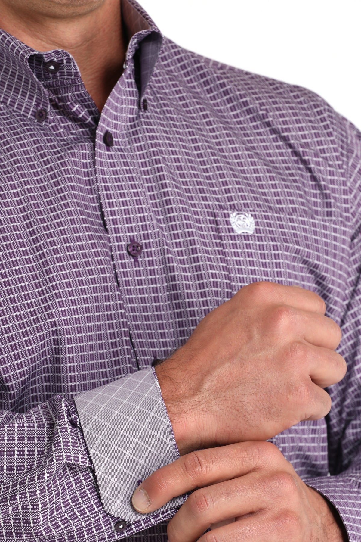 Cinch Men's Purple Print Long Sleeve