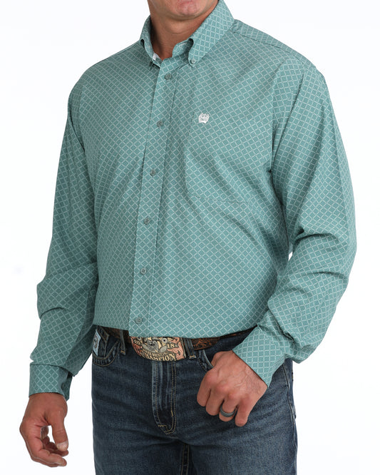 Men's Cinch Arenaflex Turquoise Long Sleeve
