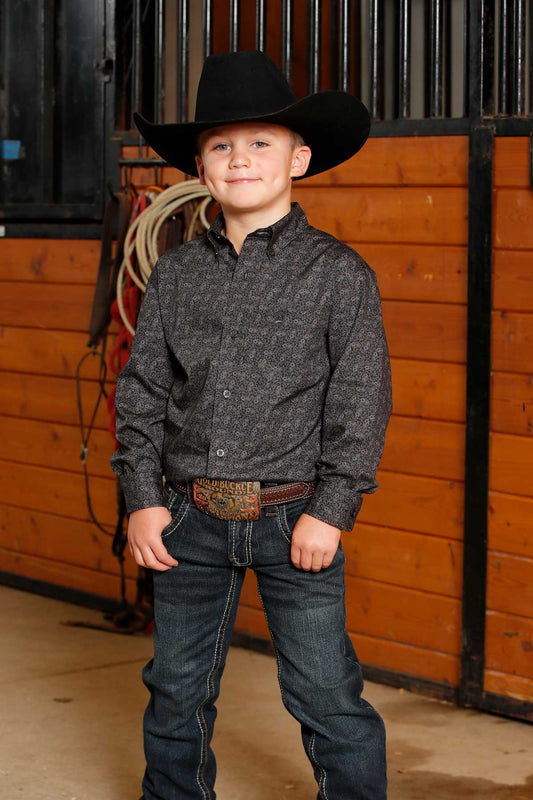 Cinch Boys Charcoal Long Sleeve