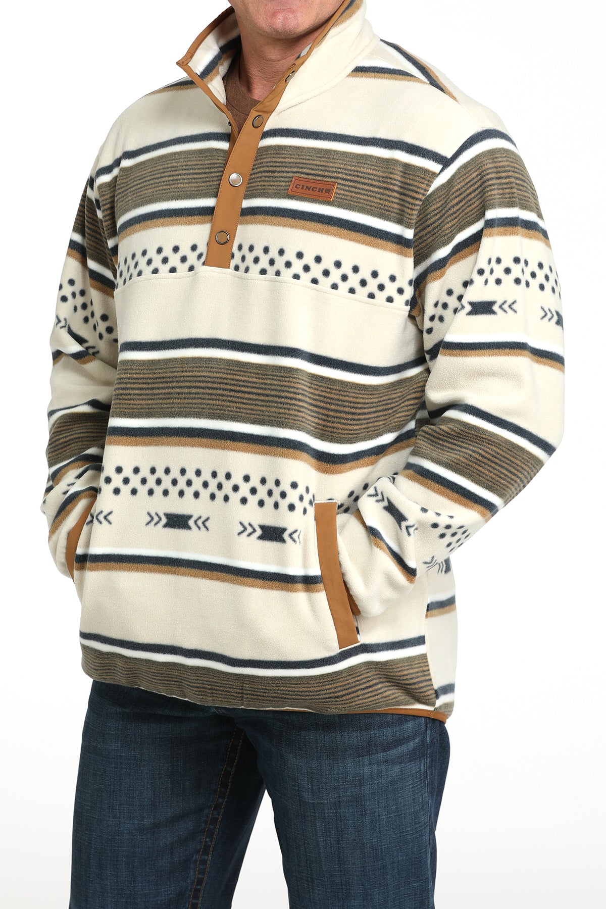 Men's Cream Aztec Pullover | Match Boys
