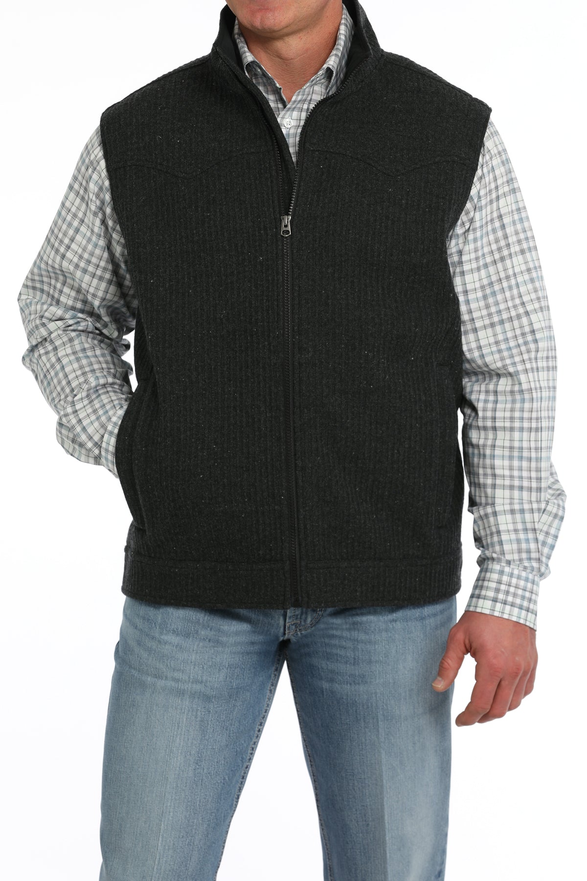 Men's Bonded Wooly Vest - Black
