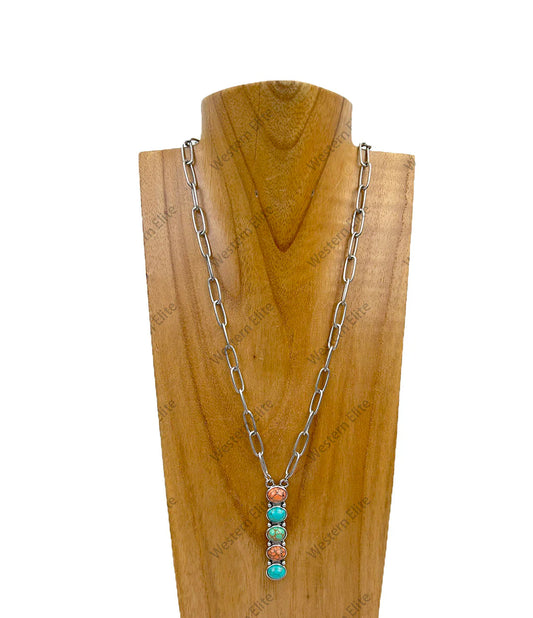 Turquoise Trail Dangle Necklace