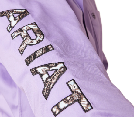 Ariat® Men's Team Logo Twill Violet Tulip Button Down Shirt