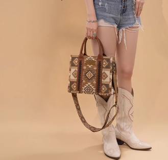 Wrangler Aztec Pattern Dual Sided Print Tote Bag