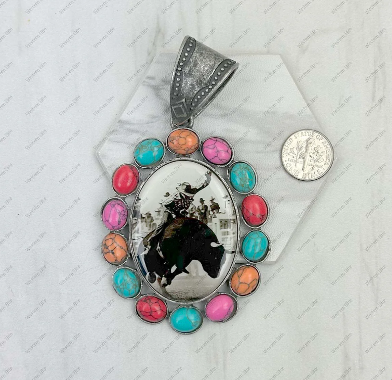 Buckin Bull with Stones Pendent (2 Styles)