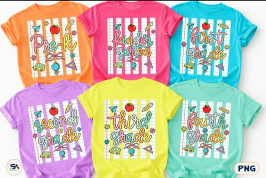 Striped Back to School Grades  |  3t- 3xl