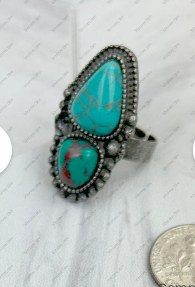 Turquoise Stone Adjustable Ring