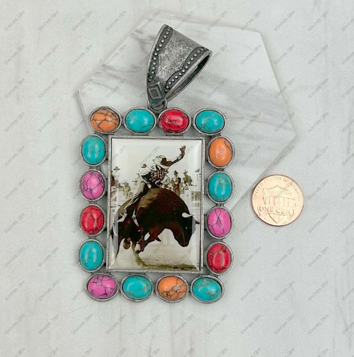 Buckin Bull with Stones Pendent (2 Styles)