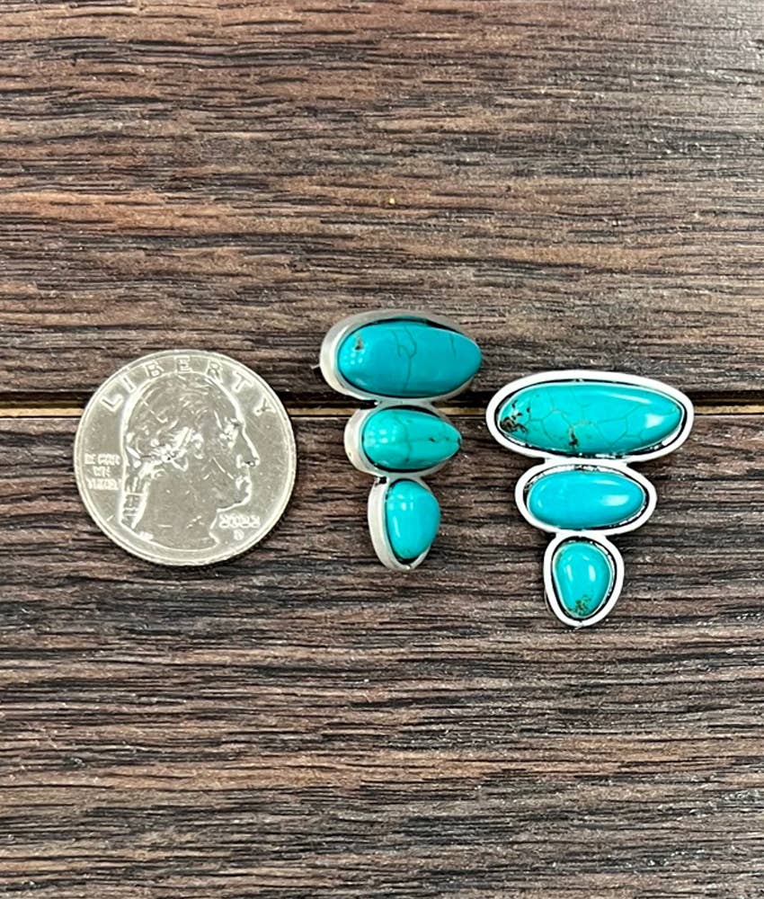 Turquoise Stone Stud Earrings