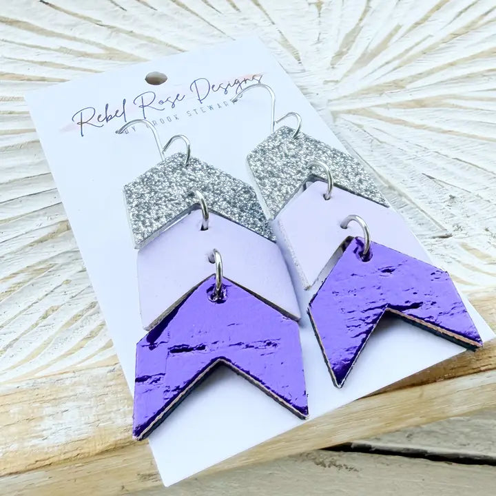 Lavender Chevron Earrings