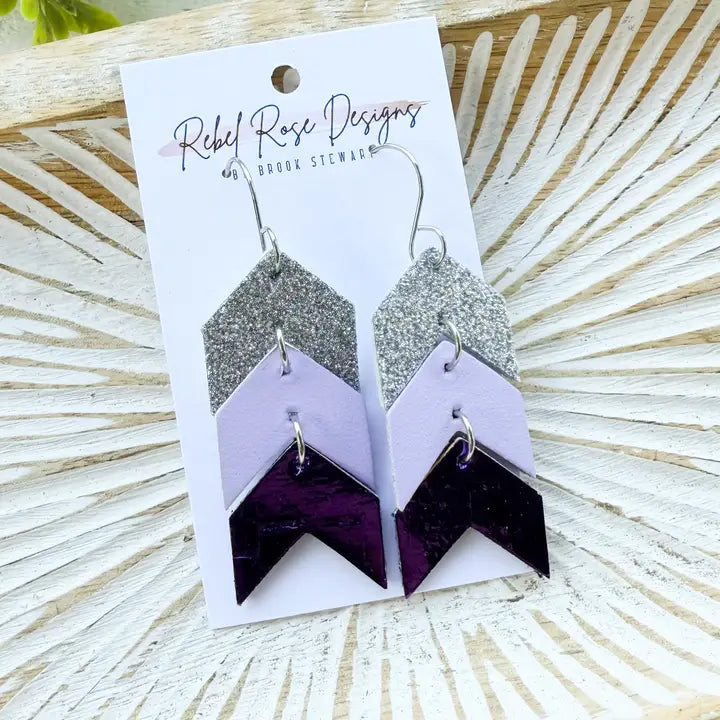 Lavender Chevron Earrings