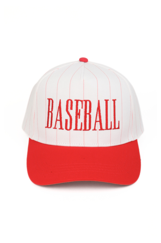Red Baseball Pinstripe Cap