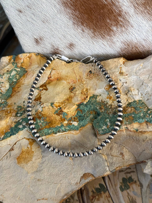 #213 3mm Sterling Pearl Bracelet 