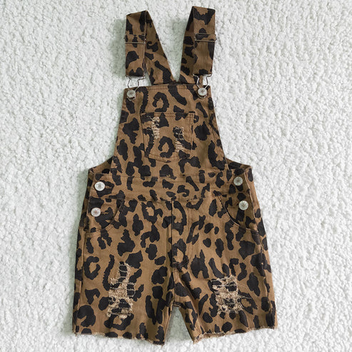 Girls Leopard Shorts Overal